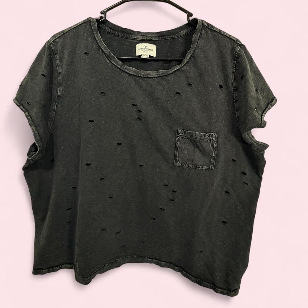 American Eagle Size XL Distressed T-Shirt Fairy grunge whimsy goth